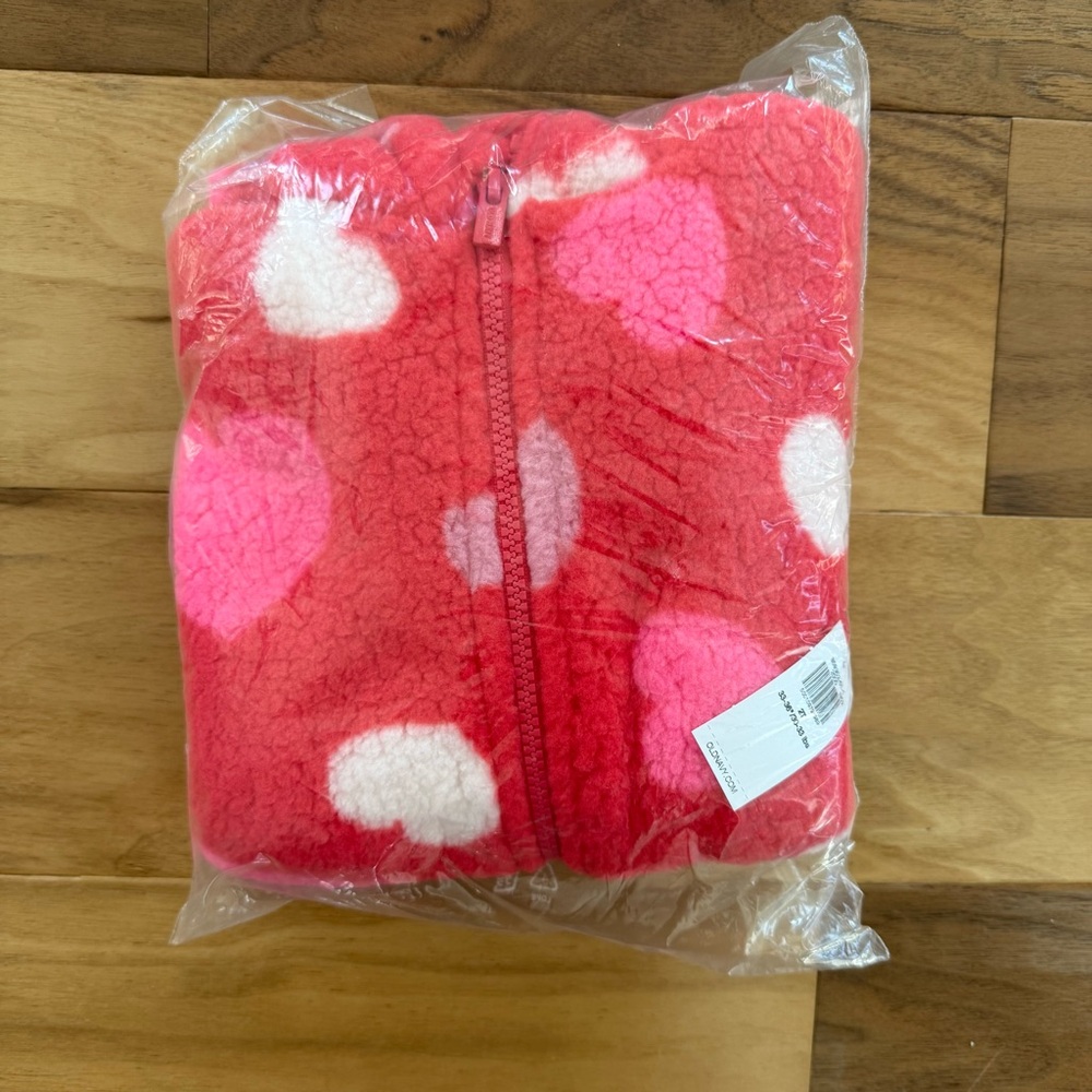 Brand New Old Navy Hearts Print Zip-Front Hooded Jacket for Toddler Girl 2T - Picture 3 of 3